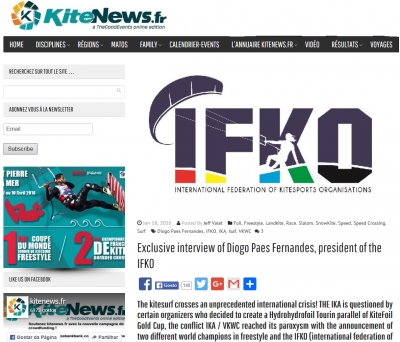 KiteNews.fr - &quot;Exclusive interview of Diogo Paes Fernandes, president of the IFKO&quot;